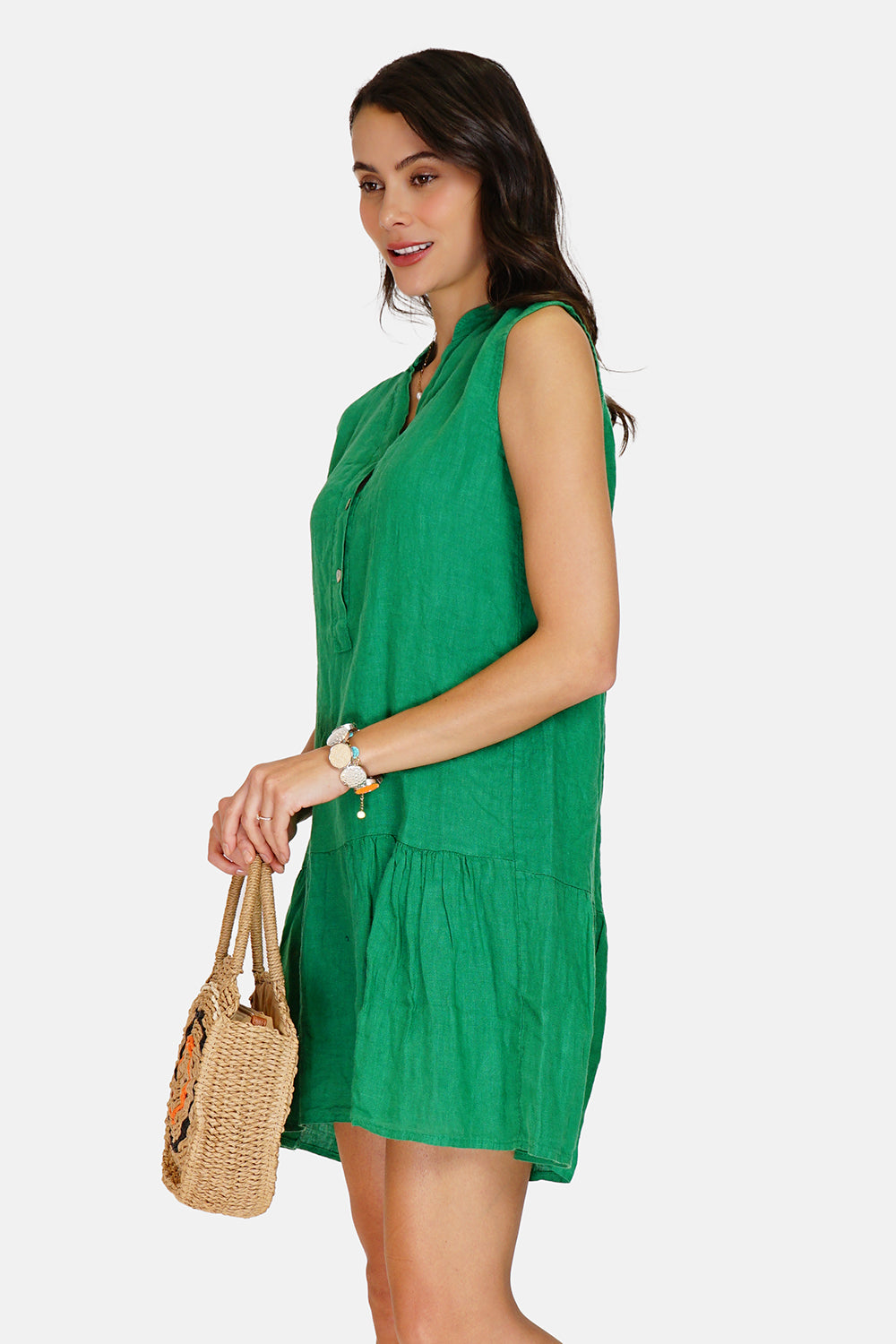 CUPSHE Mini abito estivo da donna floreale con volant a più livelli con bottone frontale elastico in vita cravatta casual vacanze abiti da spiaggia CUPSHE Mini abito estivo da donna floreale con volant a più livelli con bottone frontale elastico in vita cravatta casual vacanze abiti da spiaggia