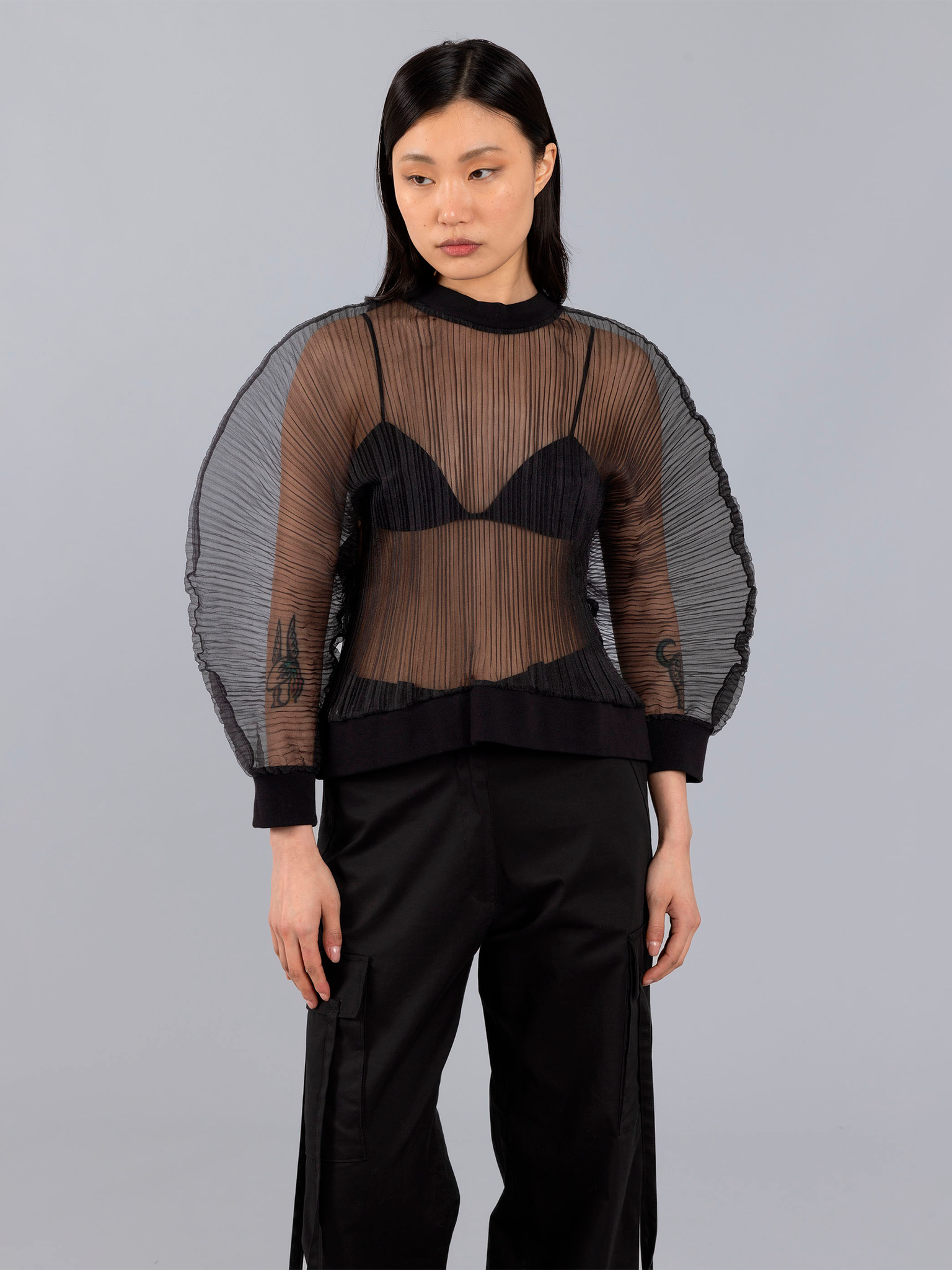 Pleated Organza Top