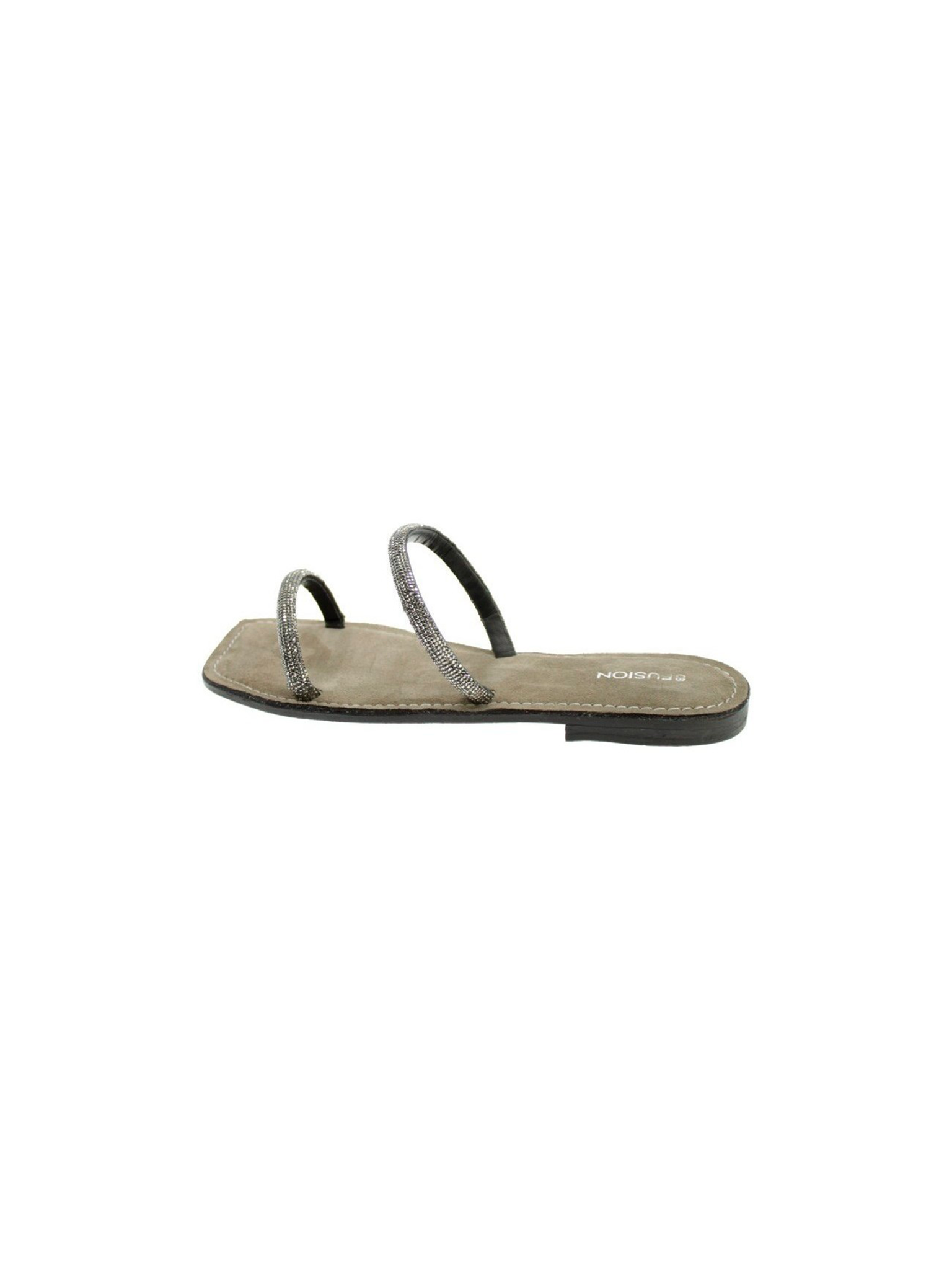 SANDALO GIOIELLO CON DOPPIA FASCIA BLACK