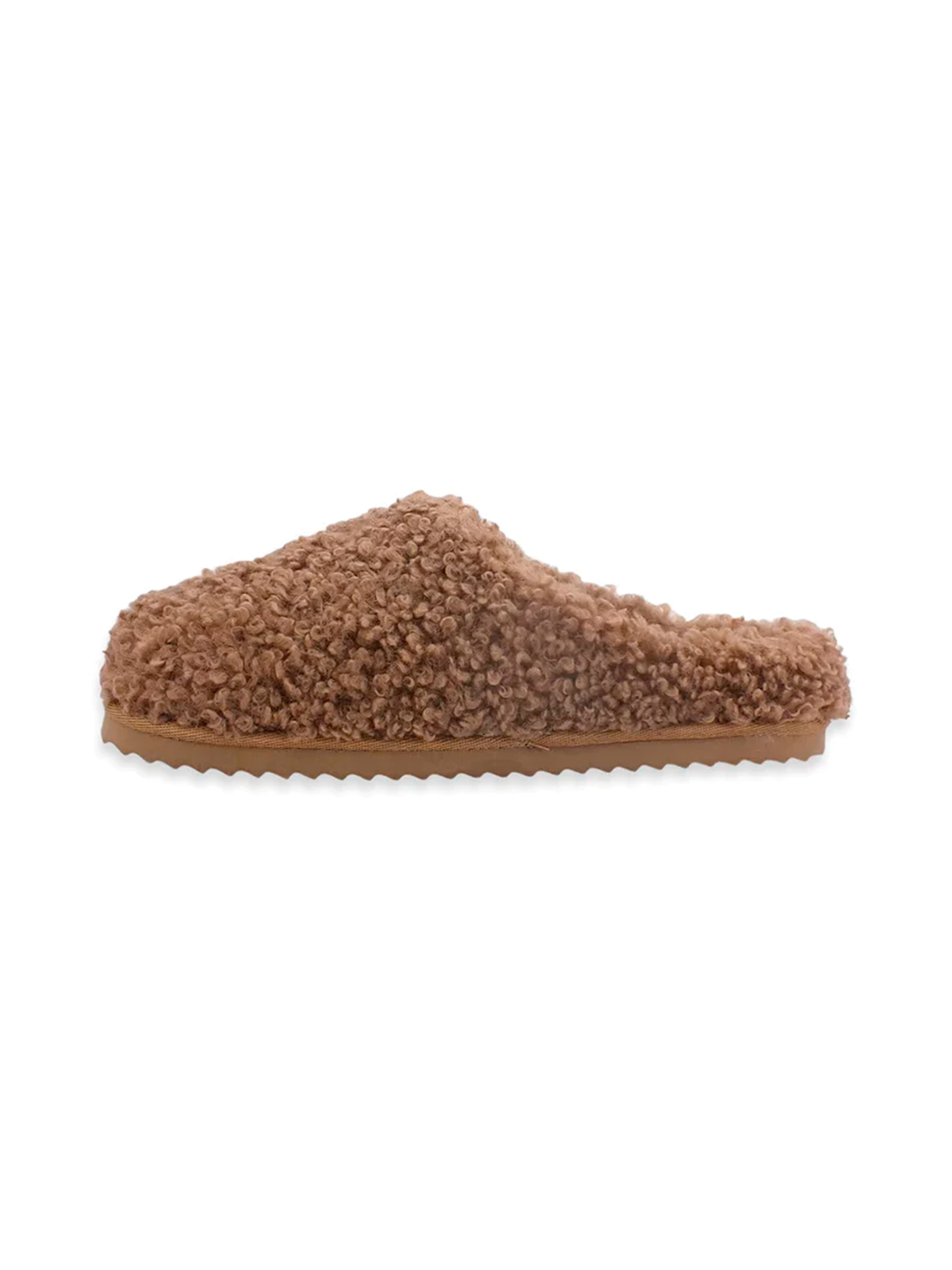 Furry slipper closed toe Tan
