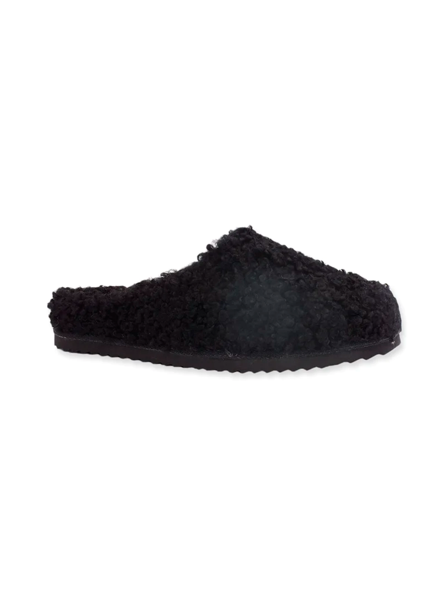 Furry slipper closed toe Black