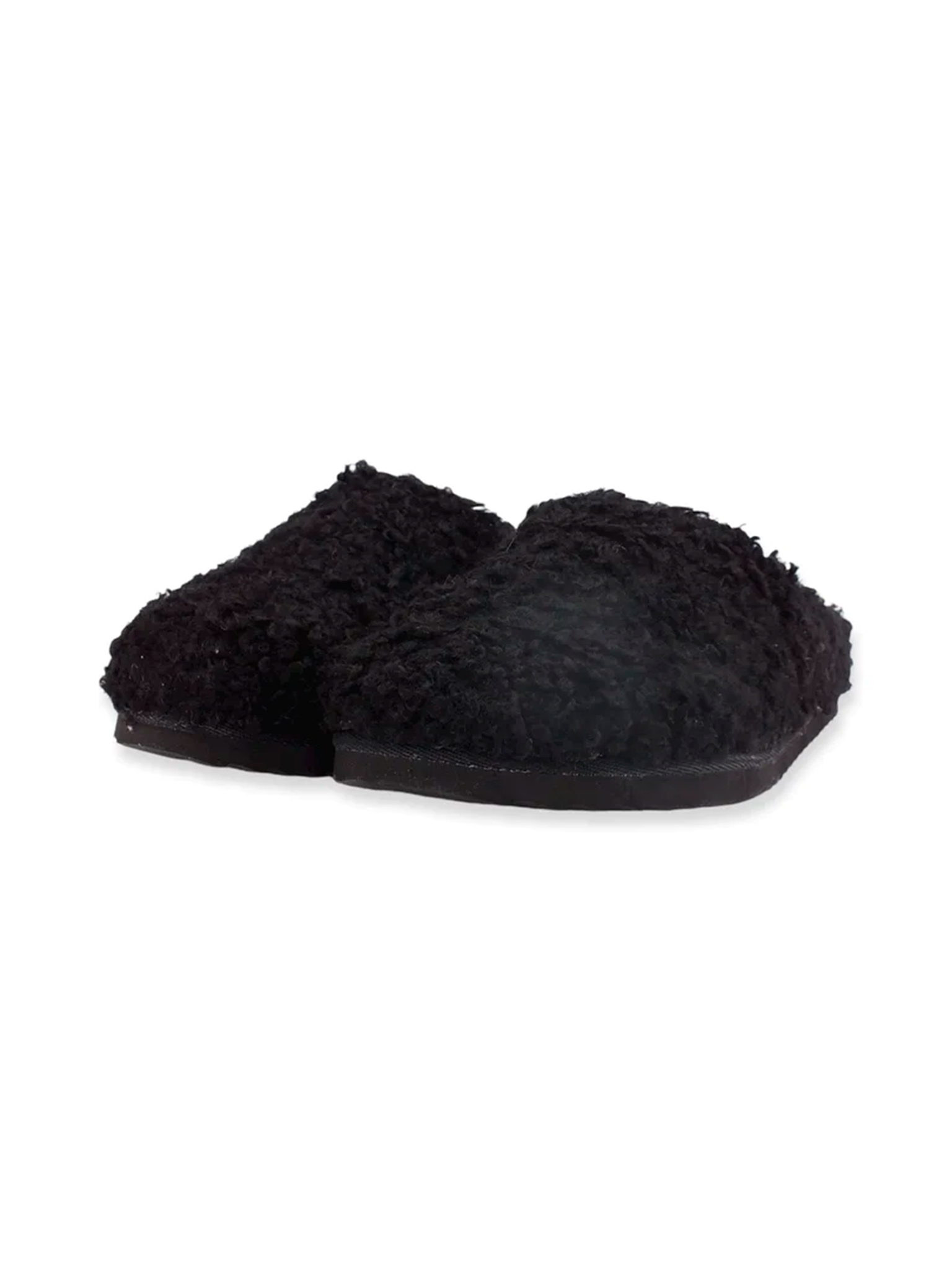 Furry slipper closed toe Black