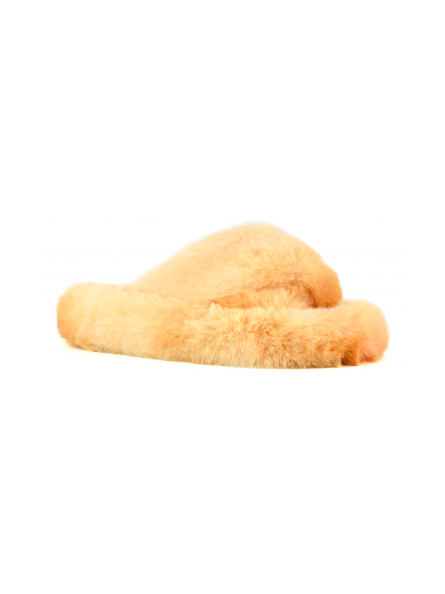 Cross slipper in faux fur Yellow