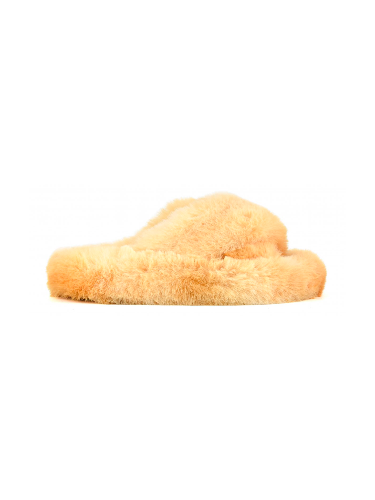 Cross slipper in faux fur Yellow