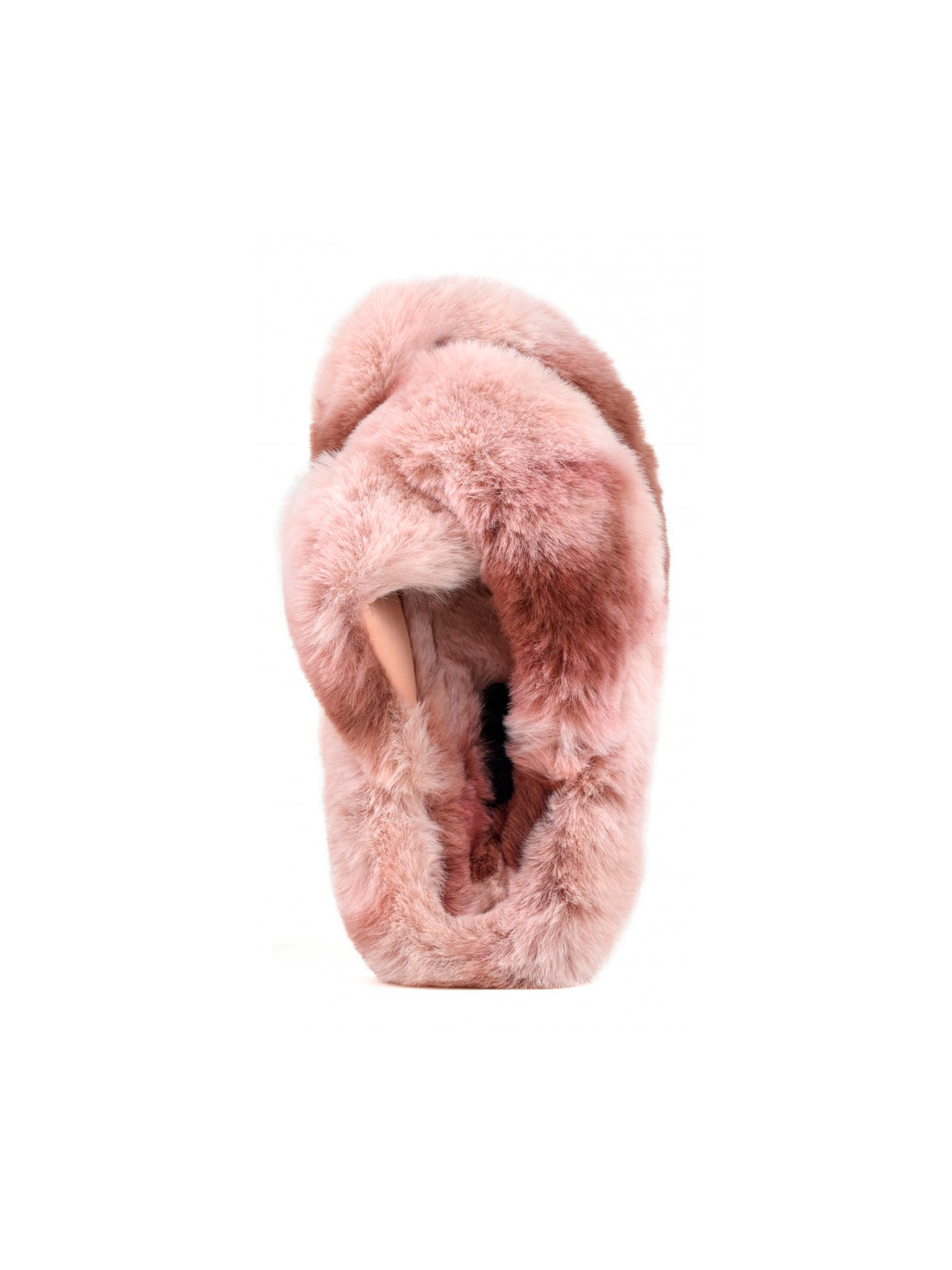 Cross slipper in faux fur Natural
