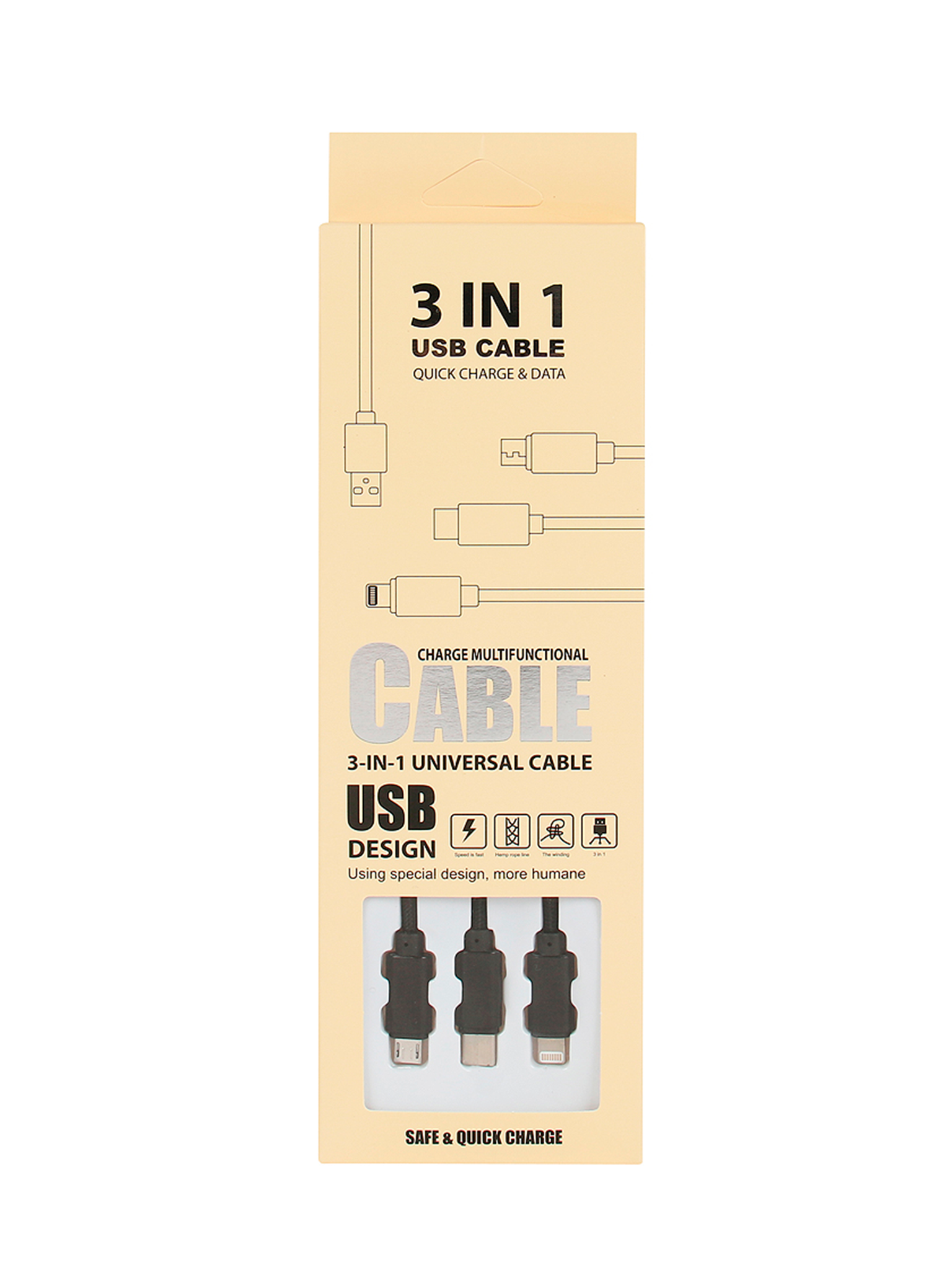 CAVO 3 IN 1 (LIGHTENING/MICRO USB/ USB-C)