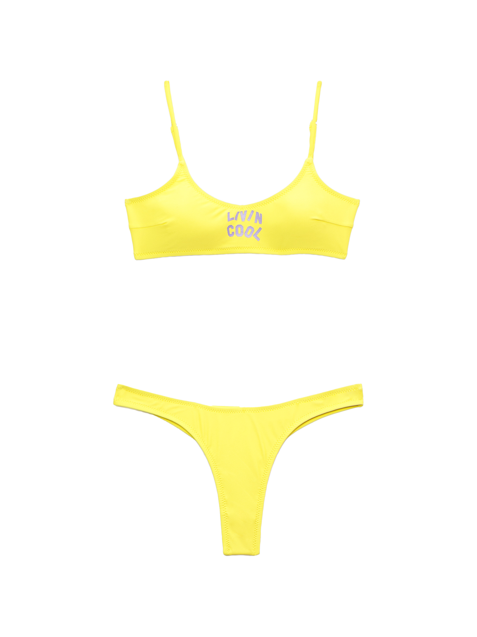 WAVY BIKINI TOP PASTEL YELLOW