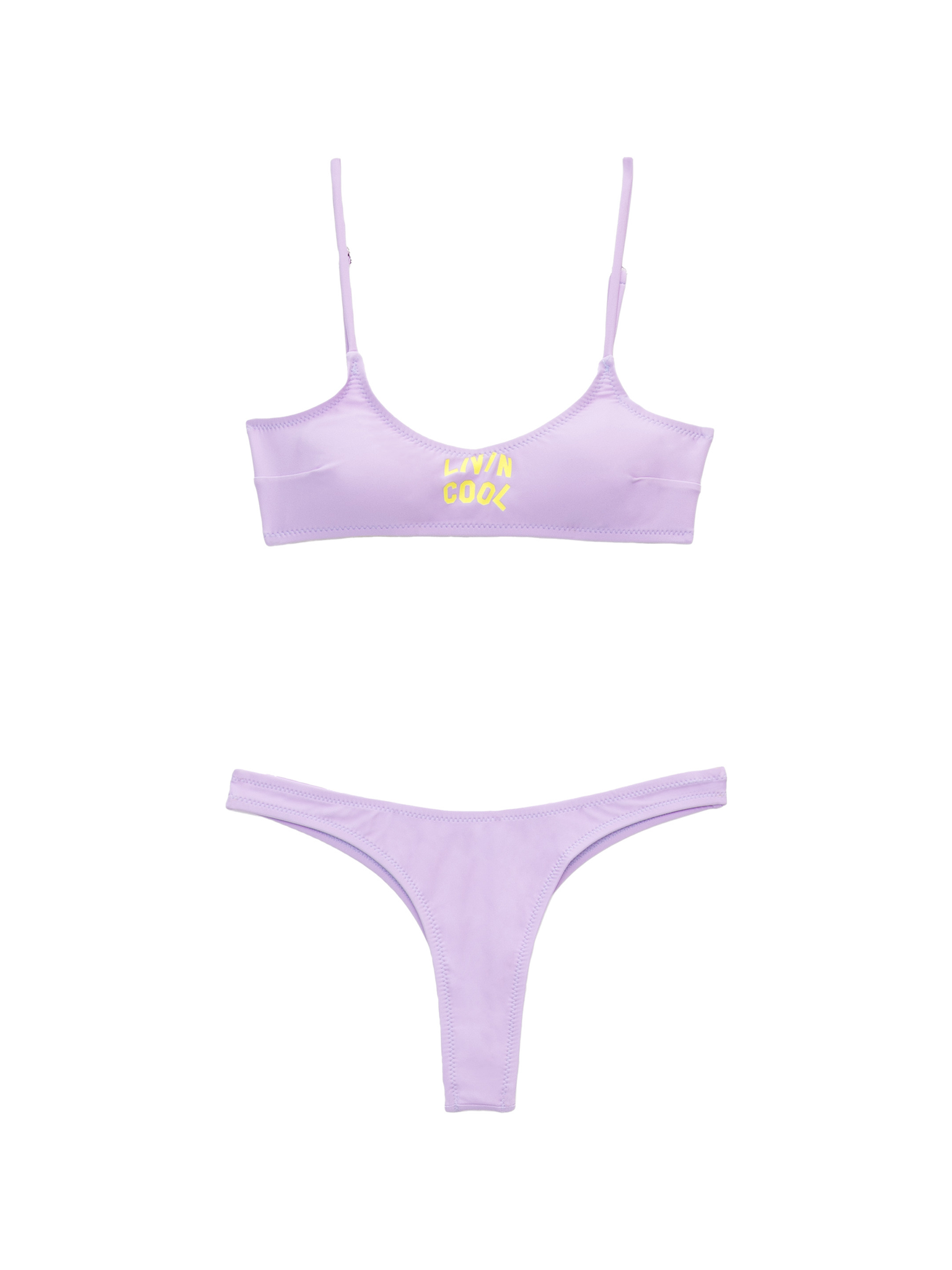 WAVY BIKINI TOP LILAC