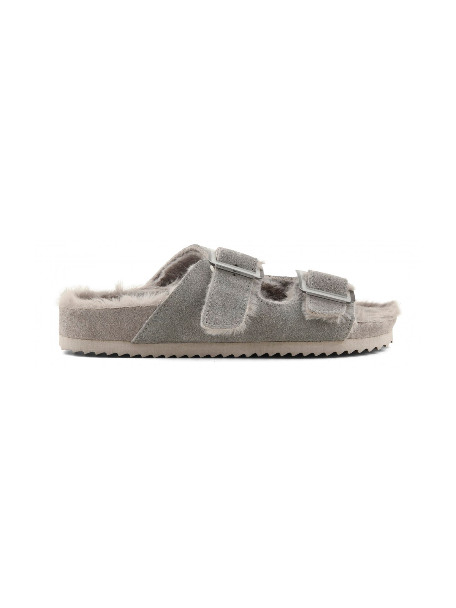 Suede furry bio 2 buckles Grey - Colors of California