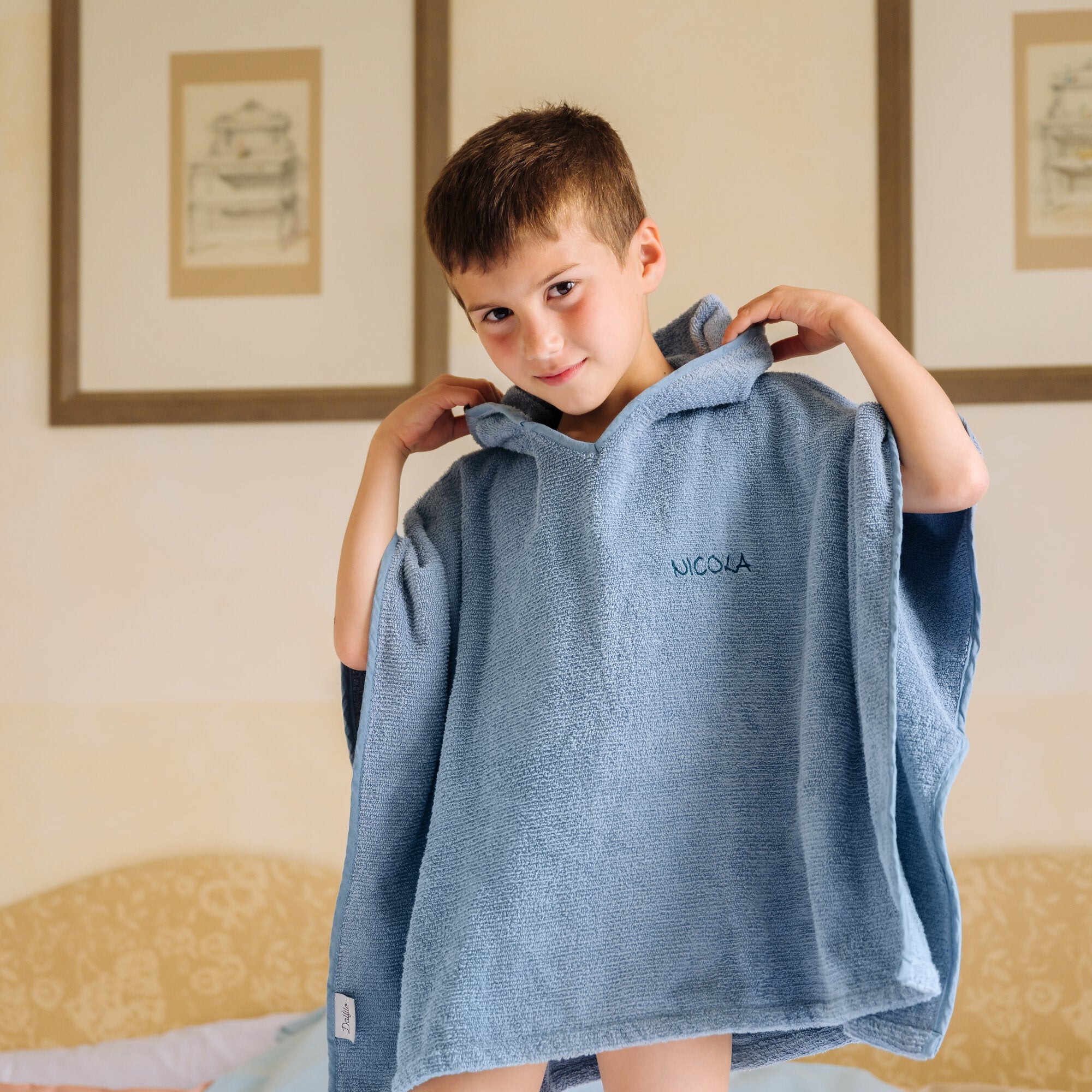Poncho Linea classica Blu celeste