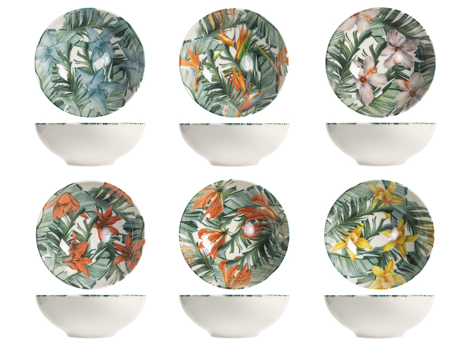 Set 6 Coppette Exotic In New Bone China Assortite Cm14