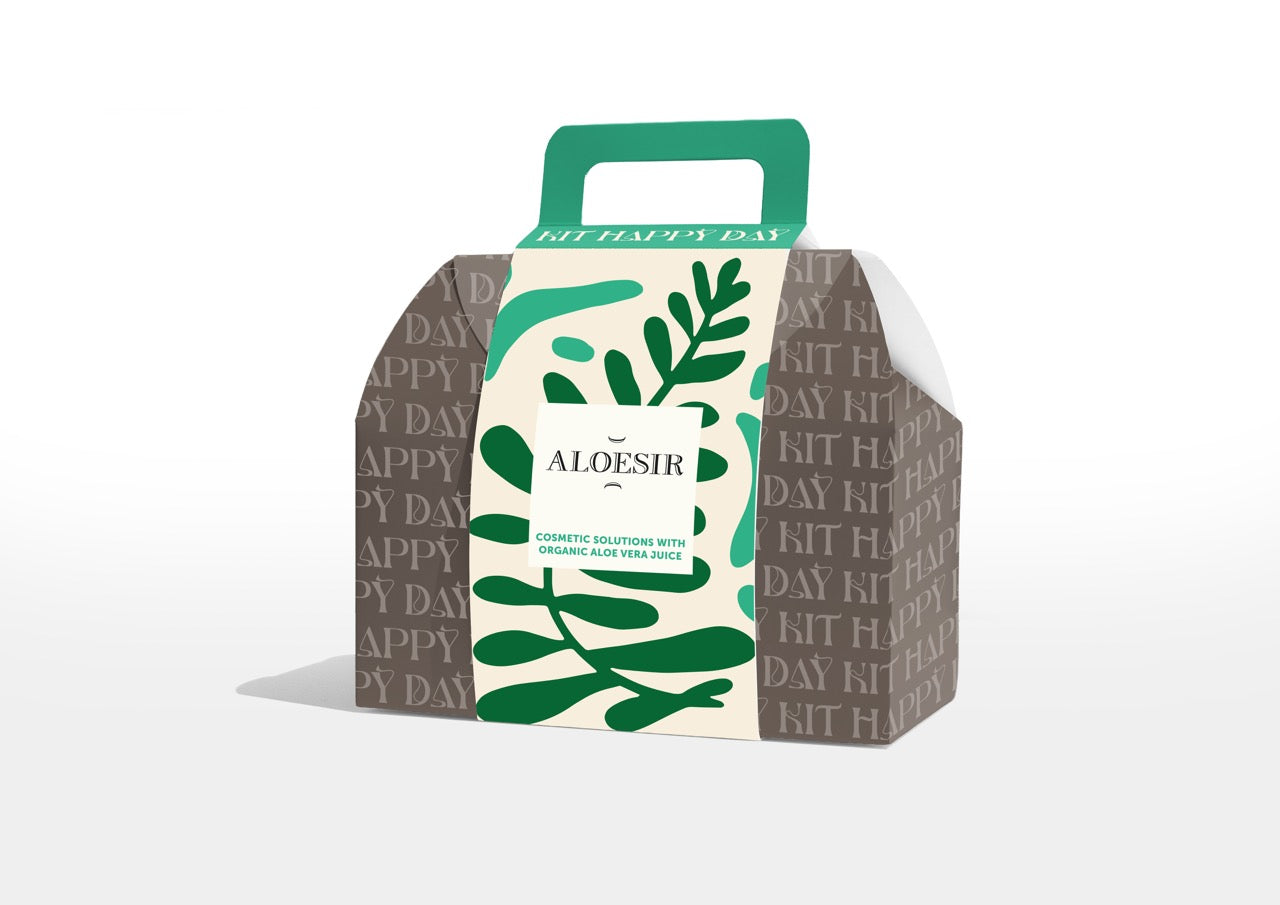 Happy Day Kit - Aloesir hair & body wash 300ml, hand & body lotion 300ml, hair & body wash 30ml, body lotion30ml, shampoo balm 30ml, soap15g