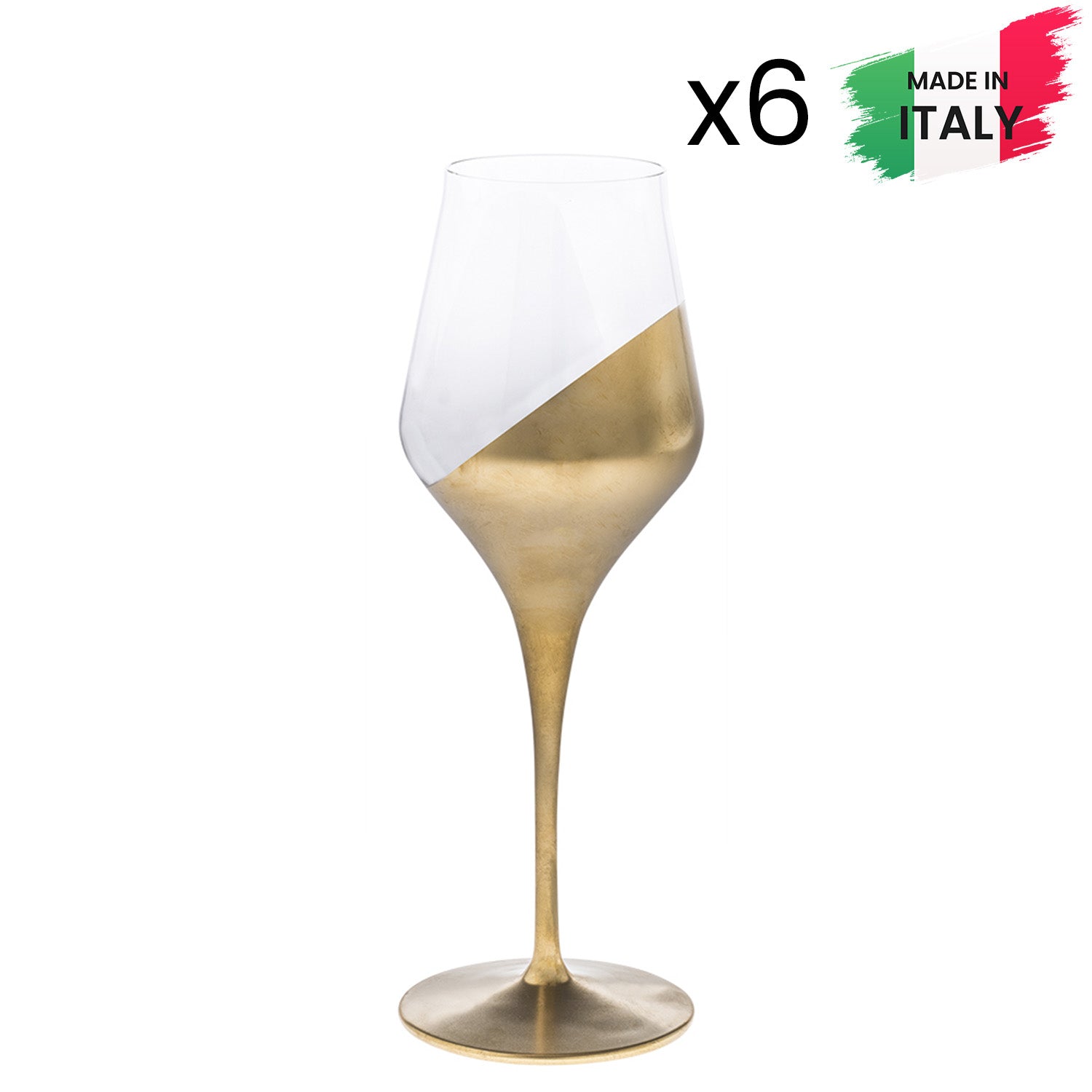 Calice Vino Alloro oro 80675 set 6 pezzi