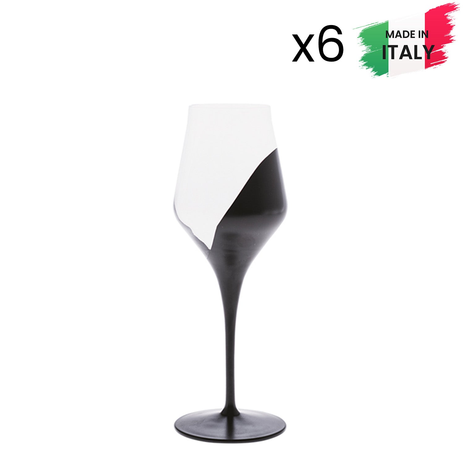 Calice Acqua Alloro nero 82105 set 6 pezzi