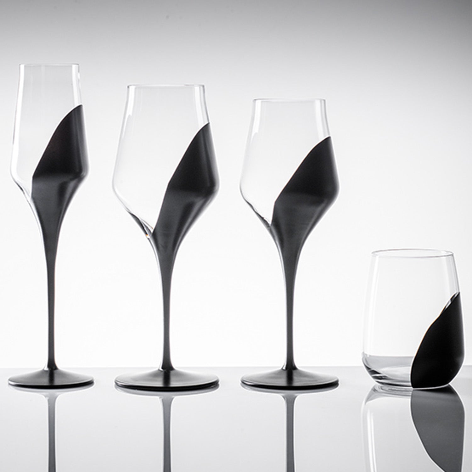 Calice Vino Alloro nero 82112 set 6 pezzi