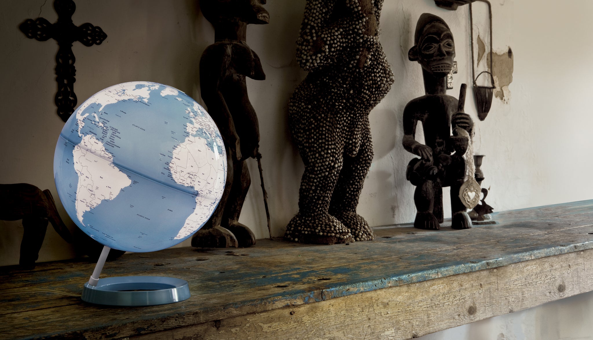 Light&Colour - Mappamondo luminoso di design - Azure - Inglese