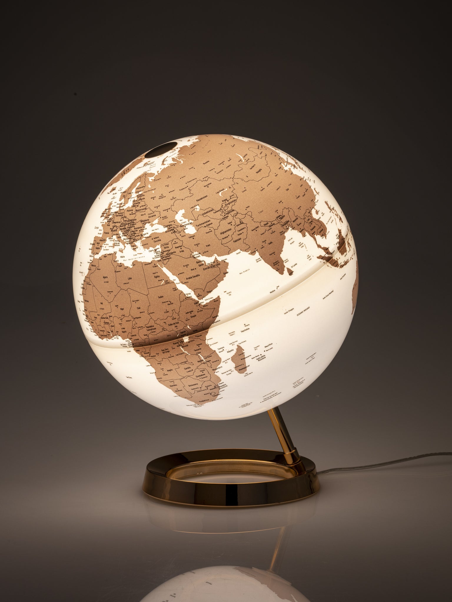 Light&Colour - Mappamondo luminoso di design - Copper - Inglese