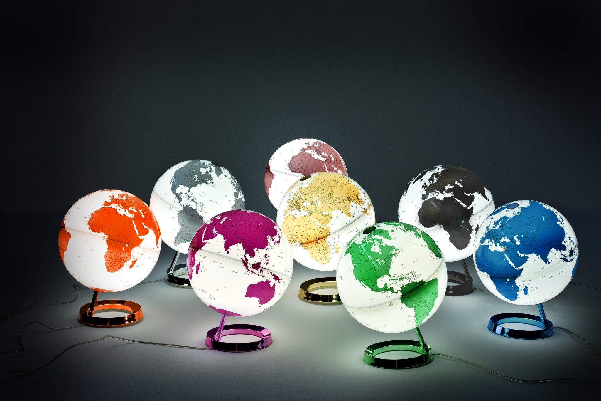 Light&Colour - Mappamondo luminoso di design - Copper - Inglese