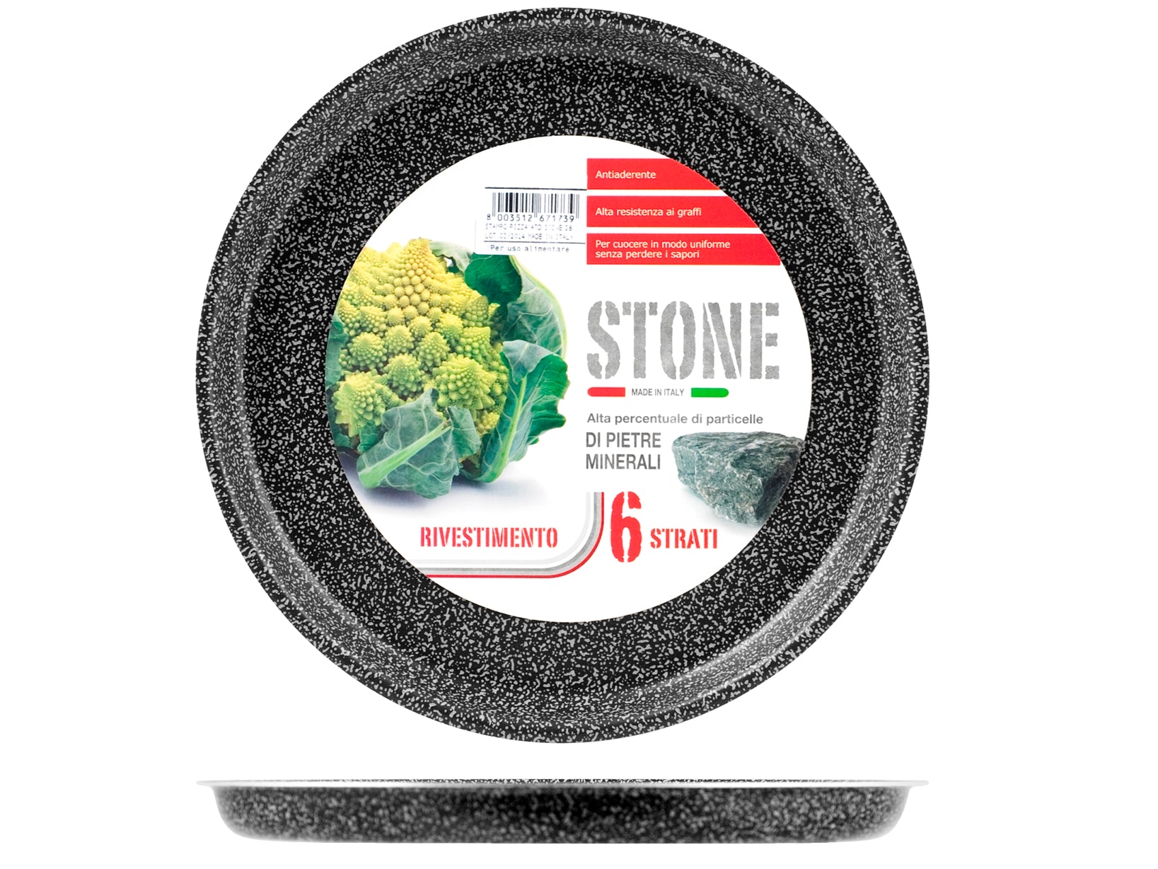 Stone Stampo Pizza Tondo, Antiaderente, Pietra, Antracite, 32 Cm