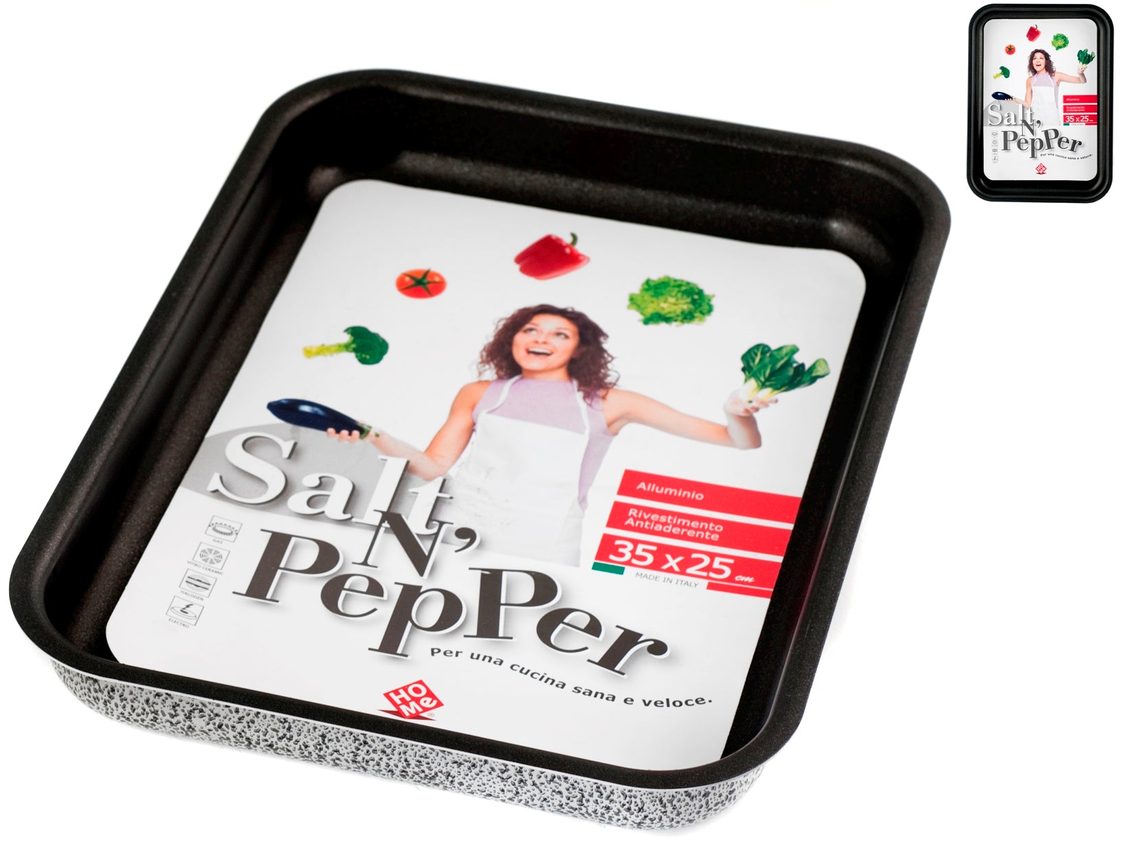 Salt N'Pepper Teglia Forno In Alluminio, Rivestimento Antiaderente, 35X25 Cm