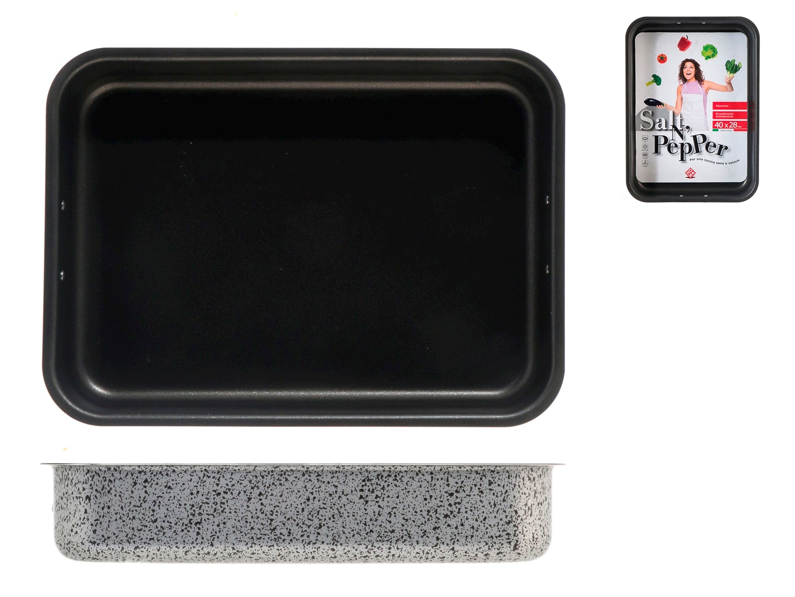 Salt N'Pepper Teglia Forno In Alluminio, Rivestimento Antiaderente, 40X28 Cm
