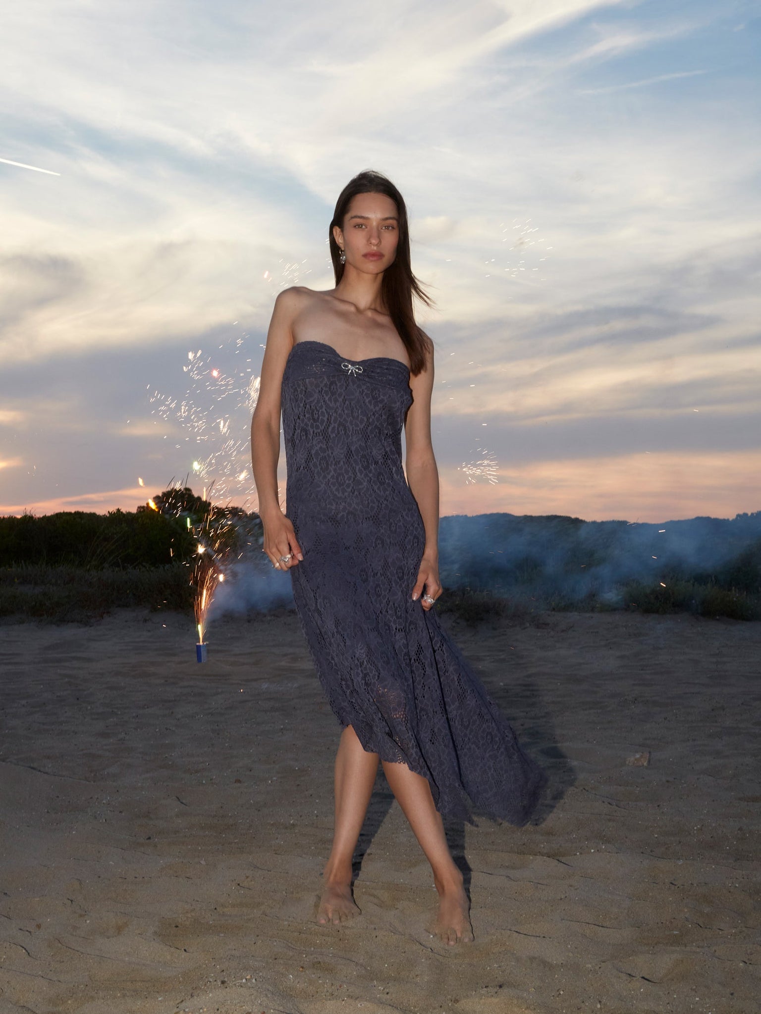 Solstice Lace Blue Mini Dress - Carmen Says