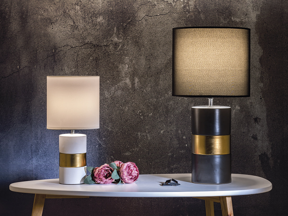 Lampada 324 bianco oro Kos piccola H 39 cm