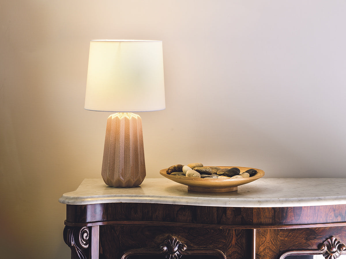 Lampada rosa cracklè Provenza 84697 14x14x42