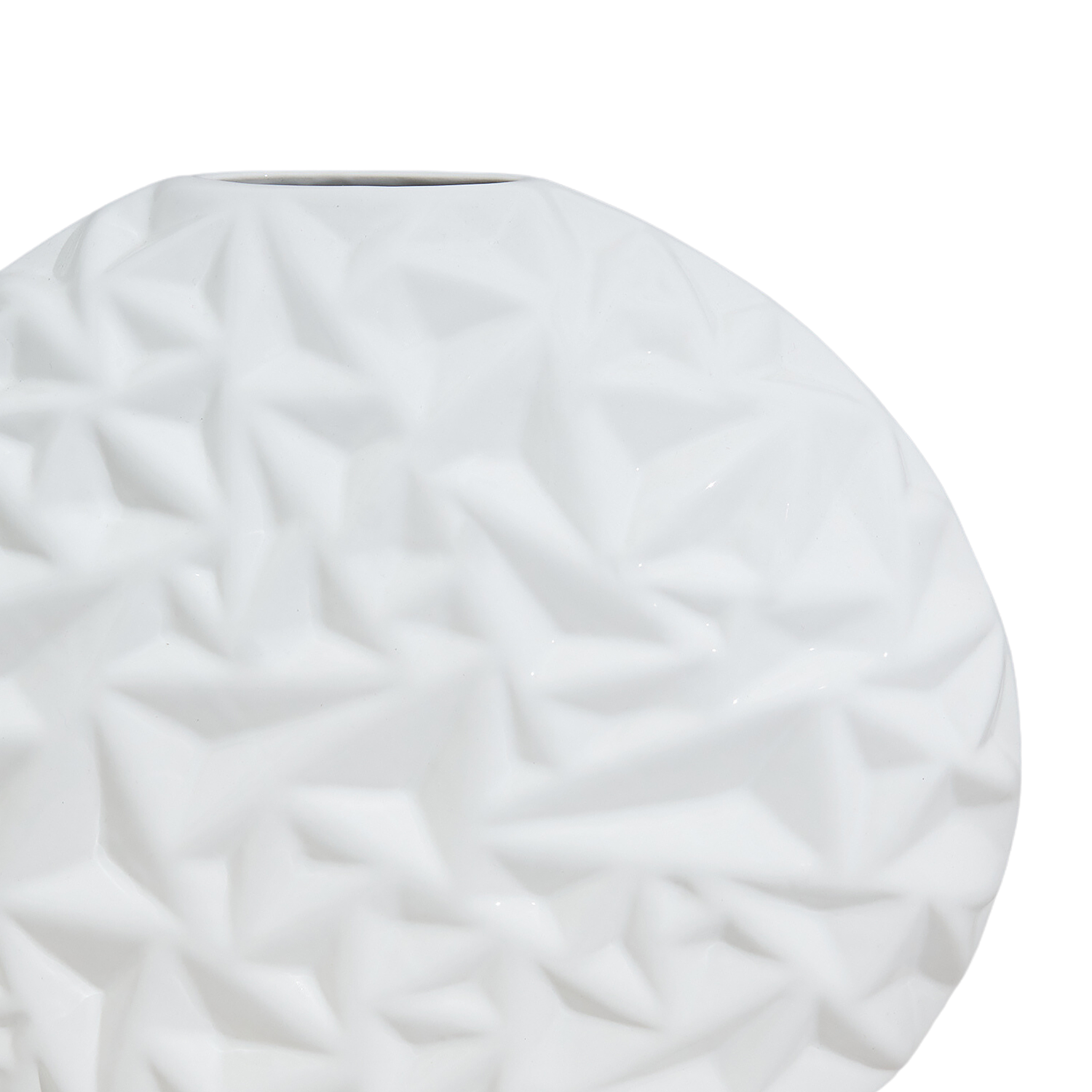 Vaso tondo basso bianco Eolie 2833