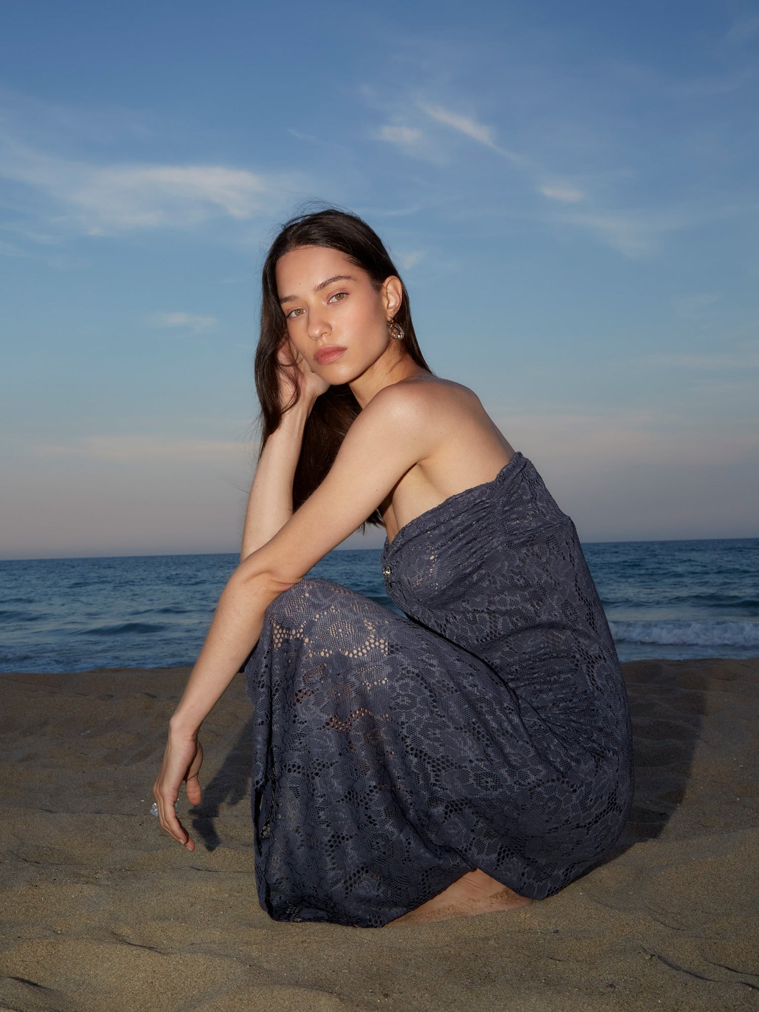 Solstice Lace Blue Mini Dress - Carmen Says