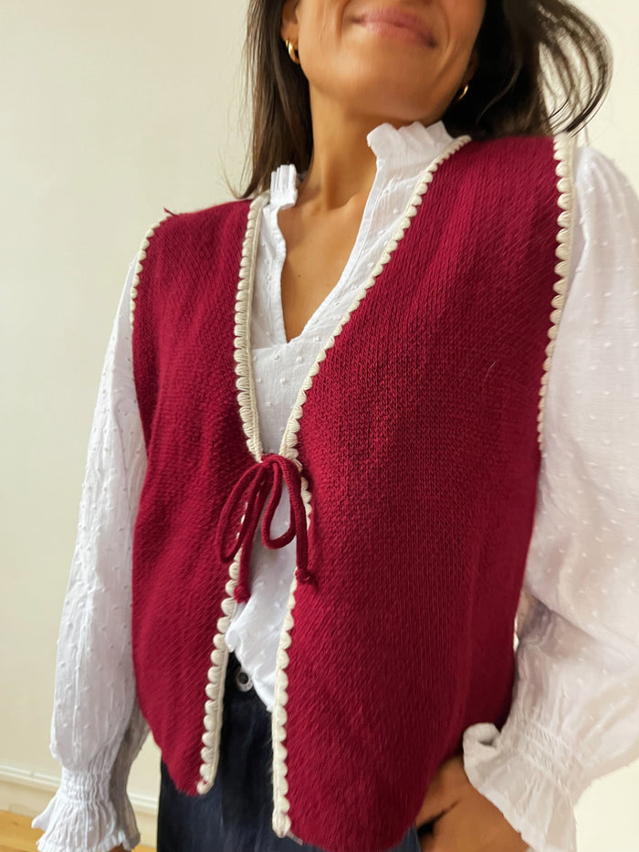 Gilet Pico Point Borgogna