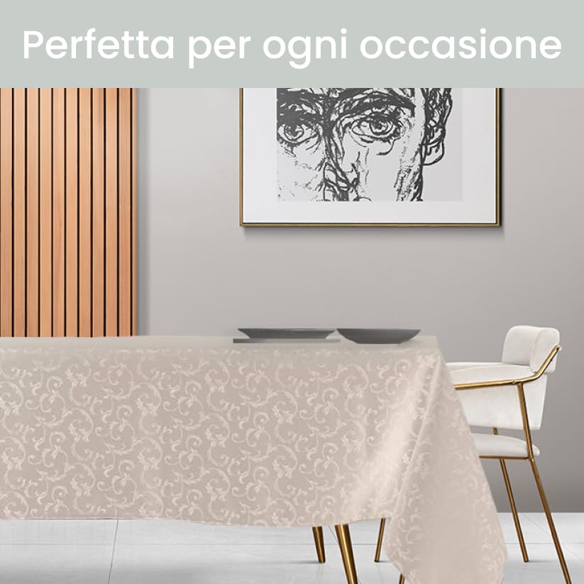 TOVAGLIA ANTIMACCHIA JACQUARD QUEEN  CREMA