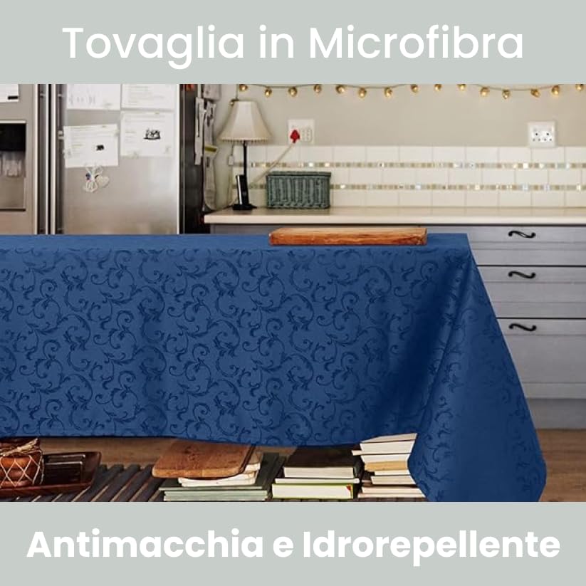 TOVAGLIA ANTIMACCHIA JACQUARD QUEEN.  BLU CERT