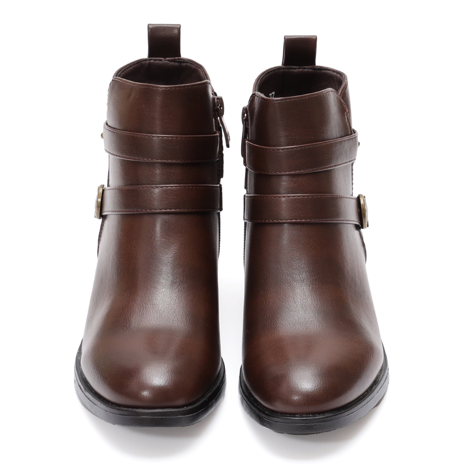 Stivaletto in simil pelle con fibbia Marrone