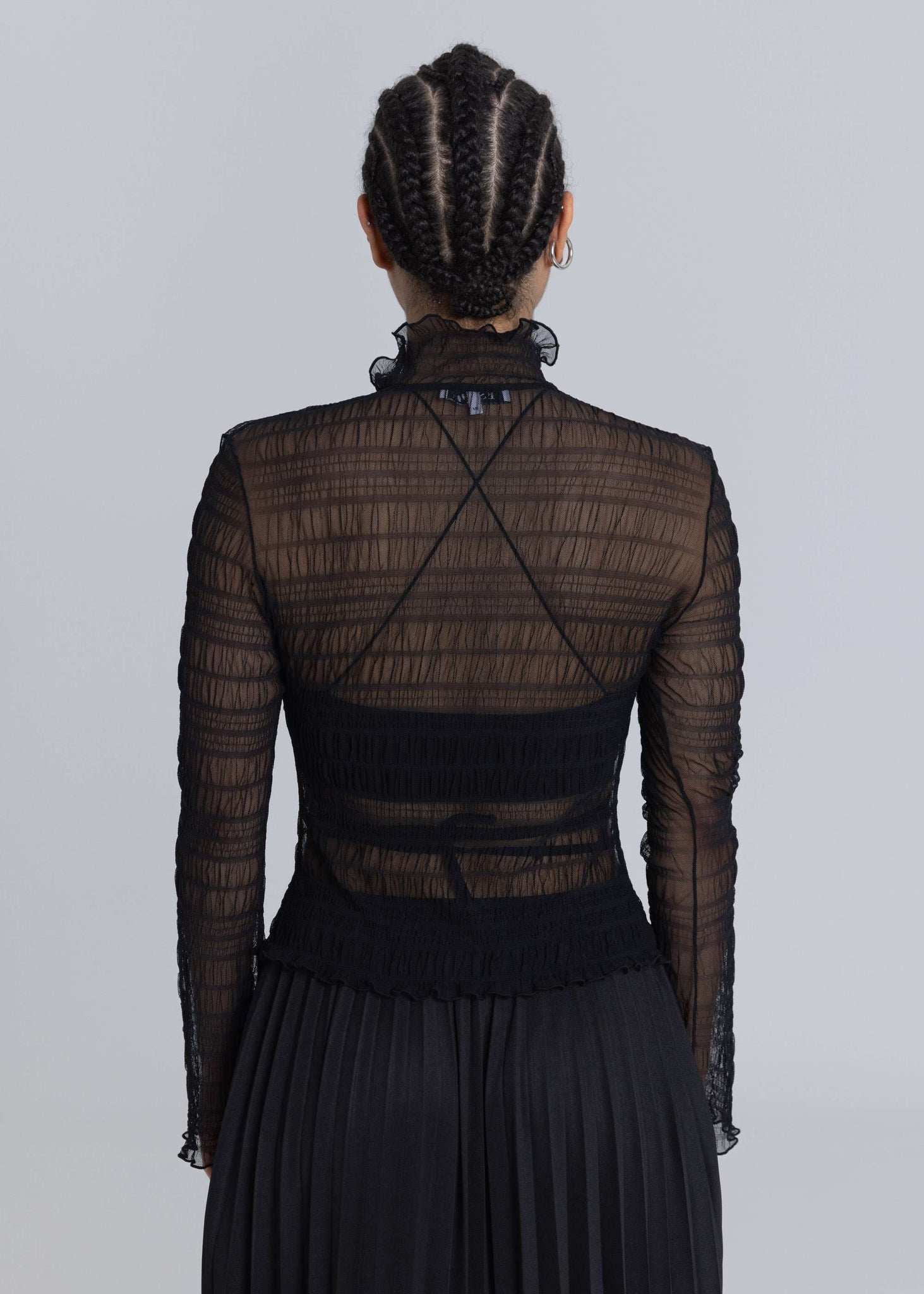 Camicetta arricciata - Nera