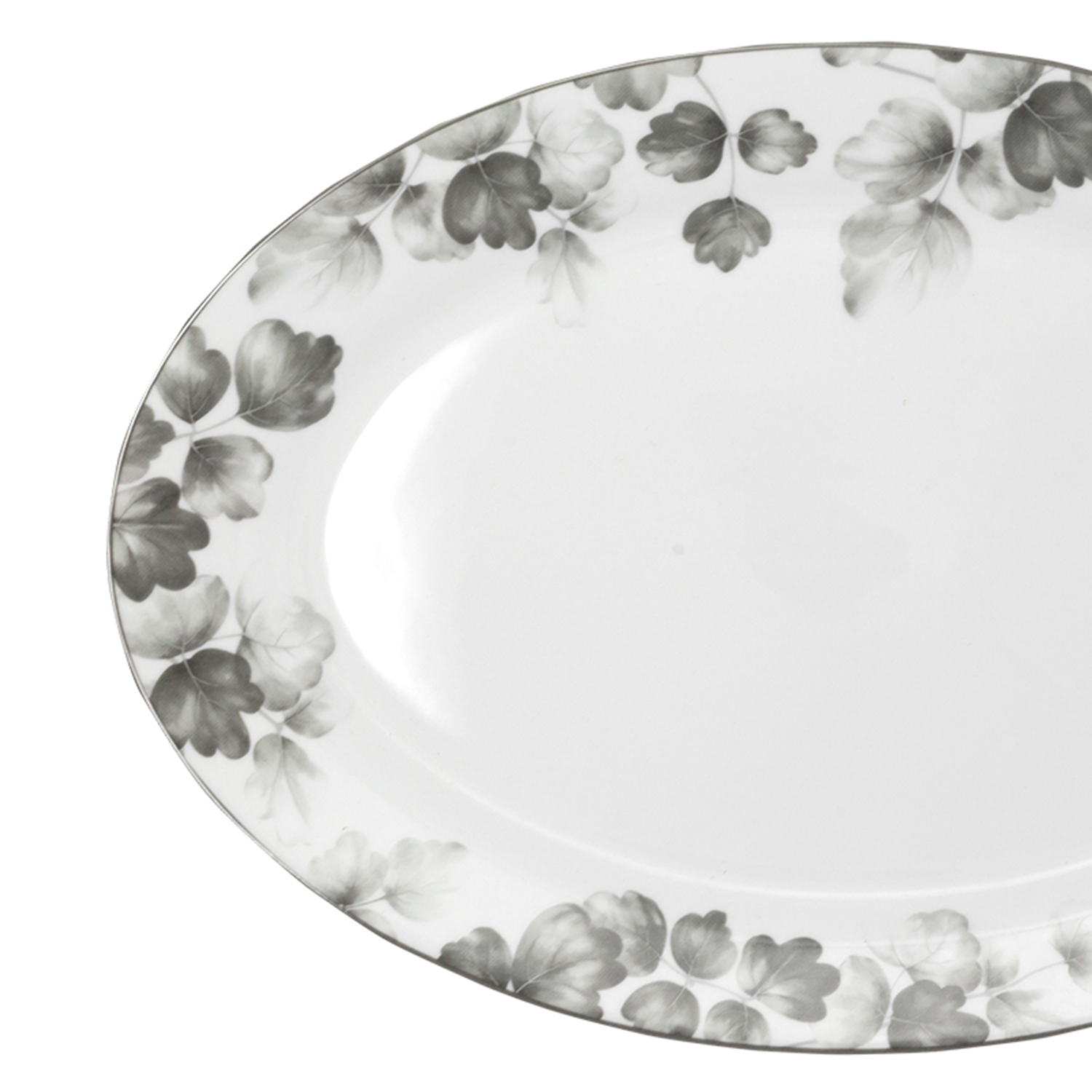Piatto portata ovale Foliage grigio 88435