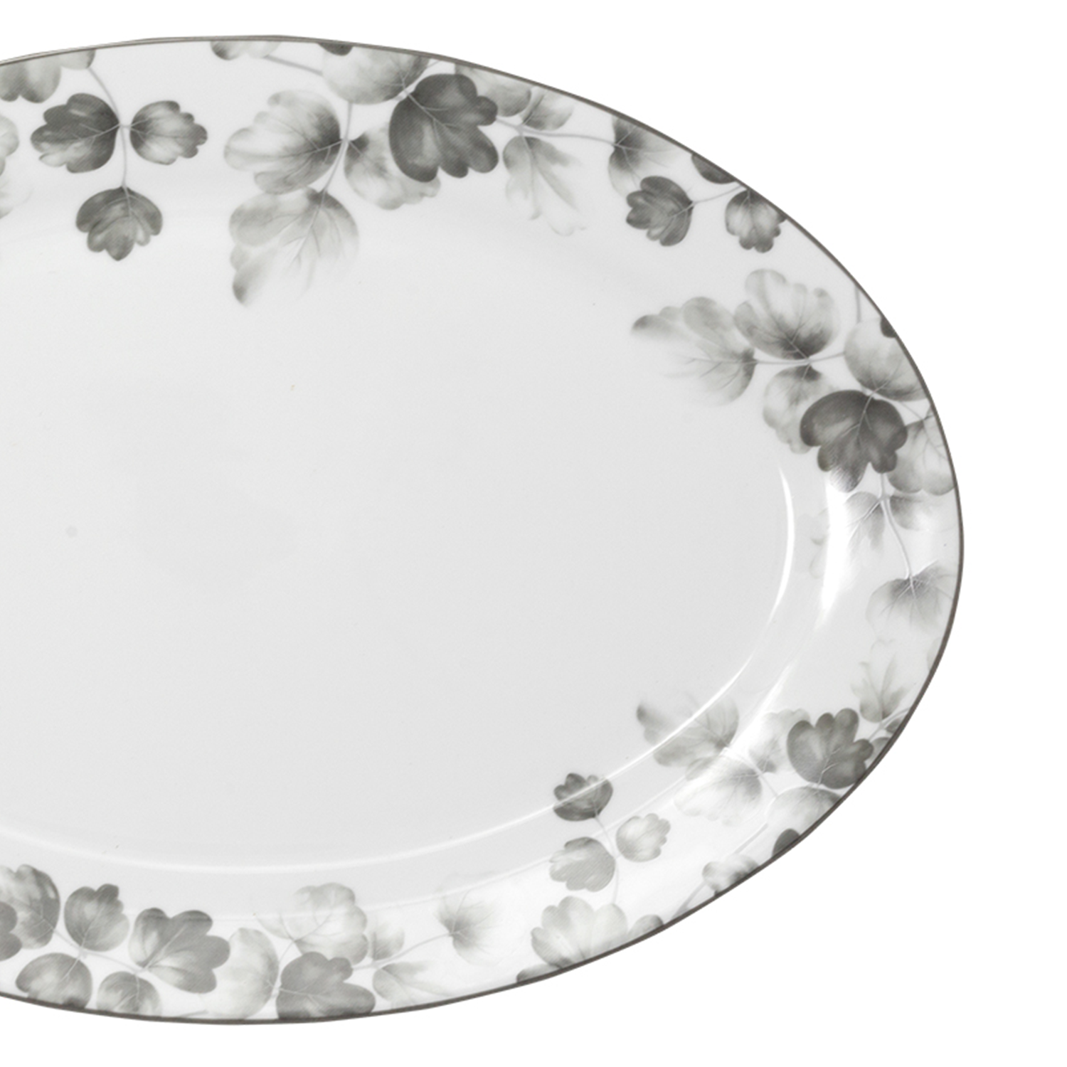 Piatto portata ovale Foliage grigio 88435