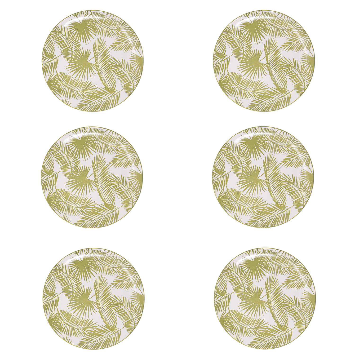 Set 6 piatti piani porcellana Aruba verde 88640