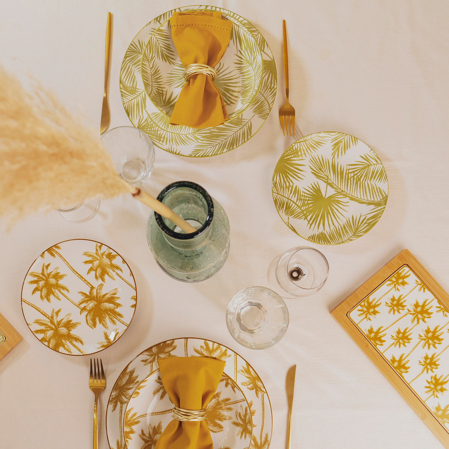Set 6 piatti piani porcellana Aruba verde 88640