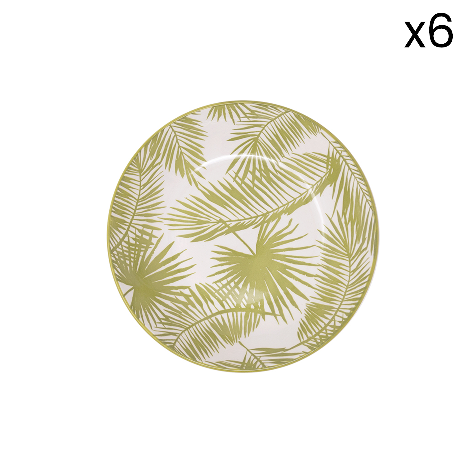 Set 6 piatti fondi porcellana Aruba verde 88664