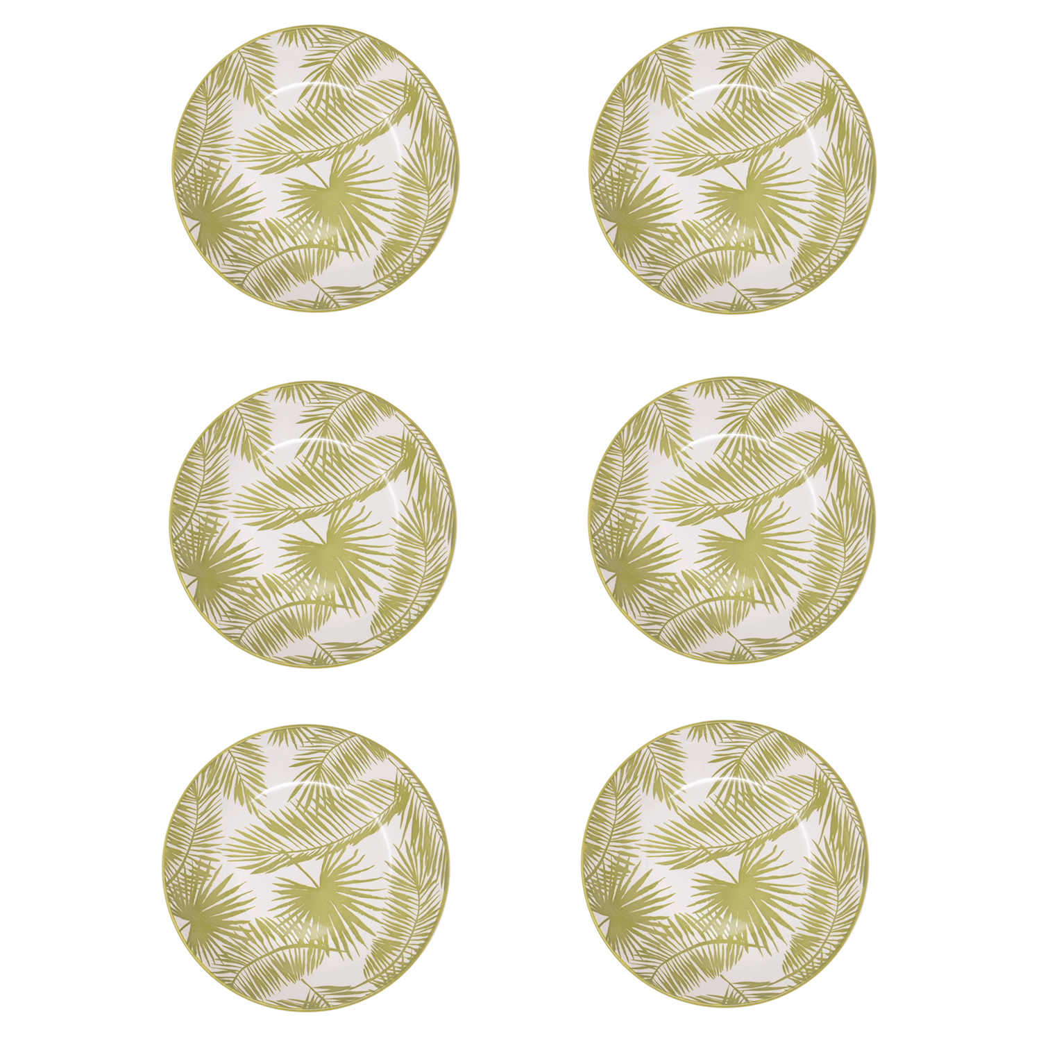Set 6 piatti fondi porcellana Aruba verde 88664