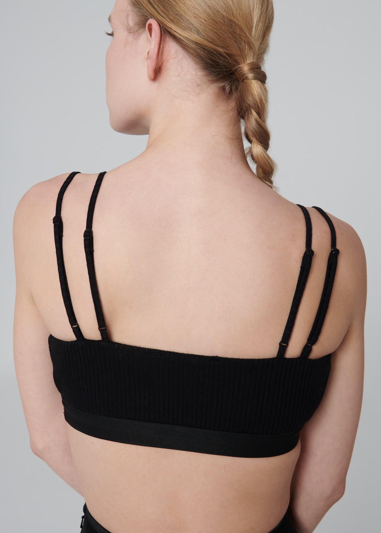 Reggiseno a coste a doppio strato - Nero