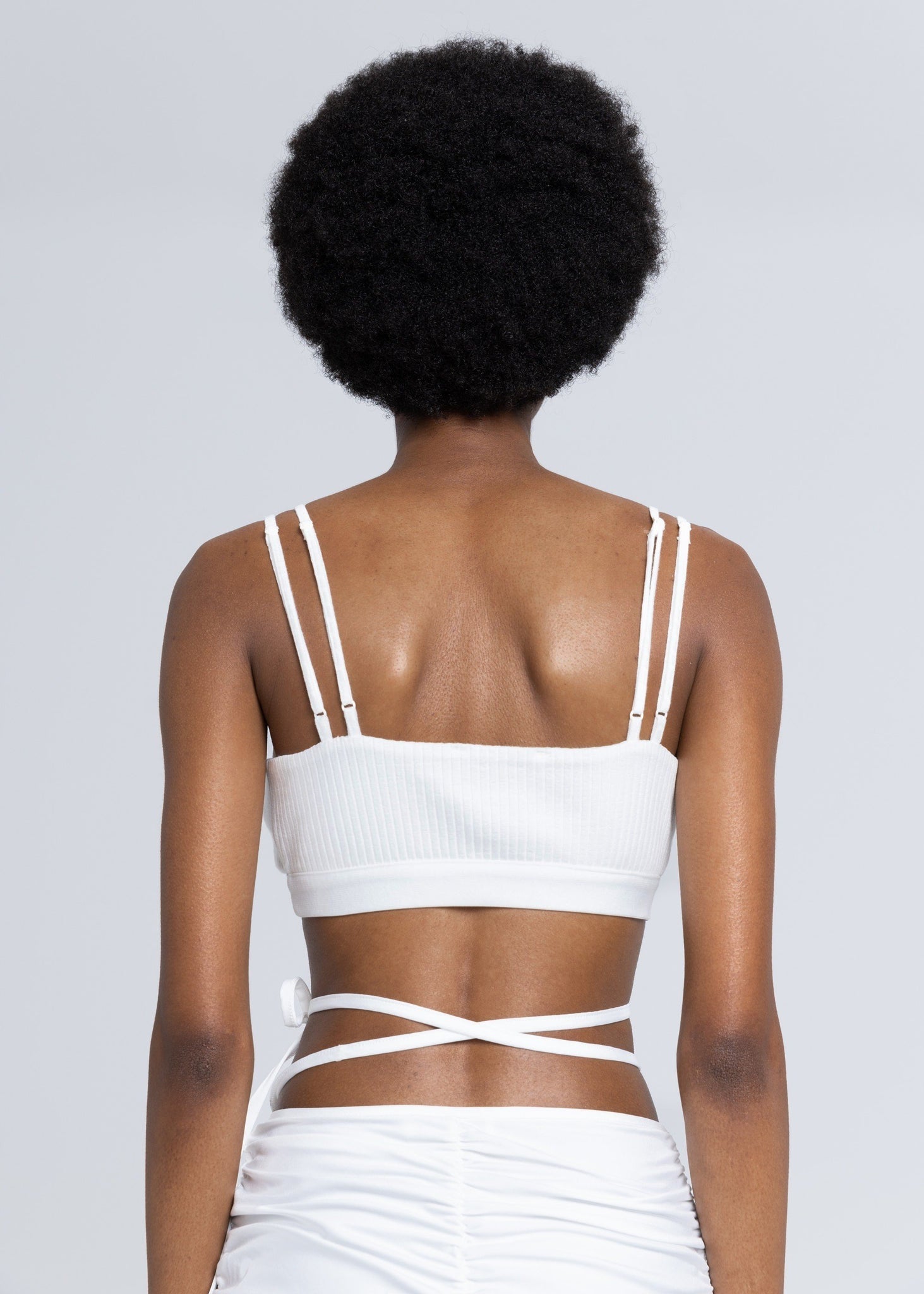 Reggiseno a coste a doppio strato - Bianco