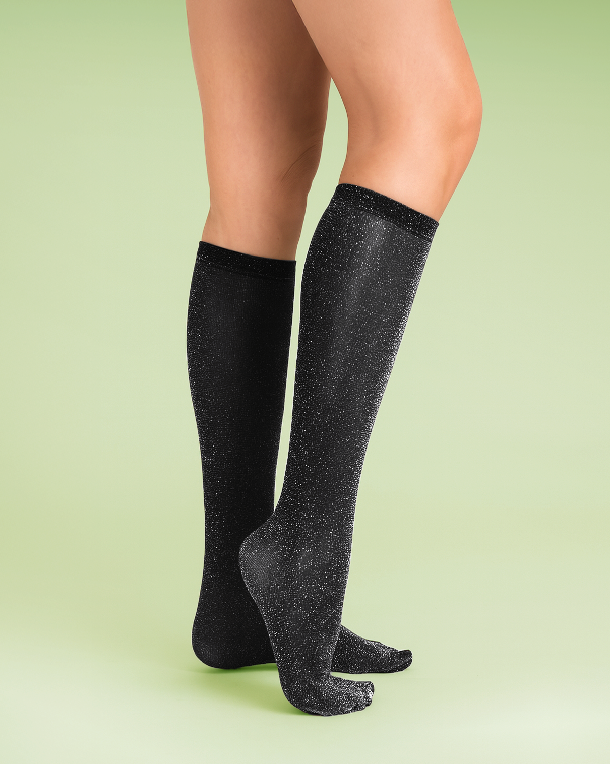 Calza lunga Luxury-Black and Silver