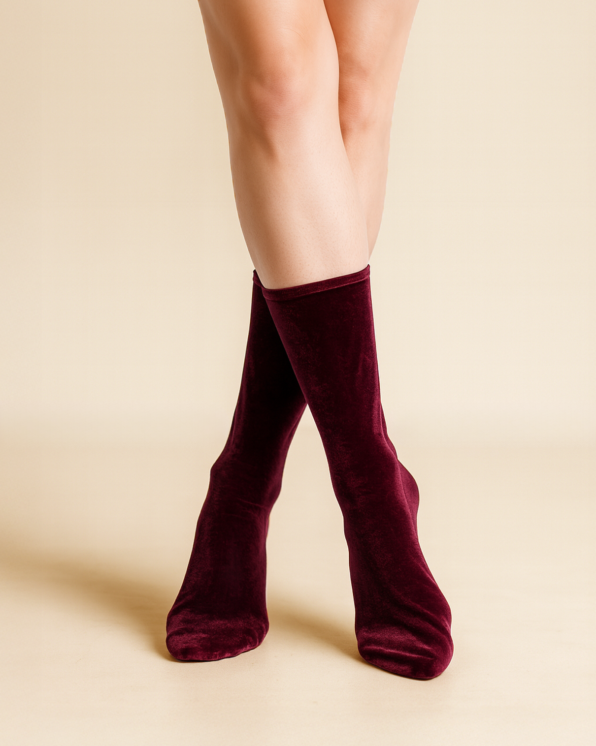 Calza corta Velvet-Bordeaux