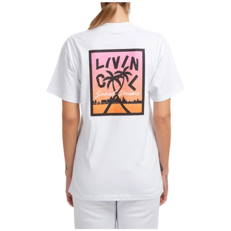 TEE ARTWORK PALMS BRIGHT WHITE