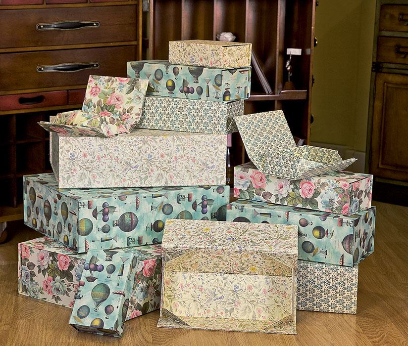 Scatole decorativa grandi "Air Baloons" - set da 3