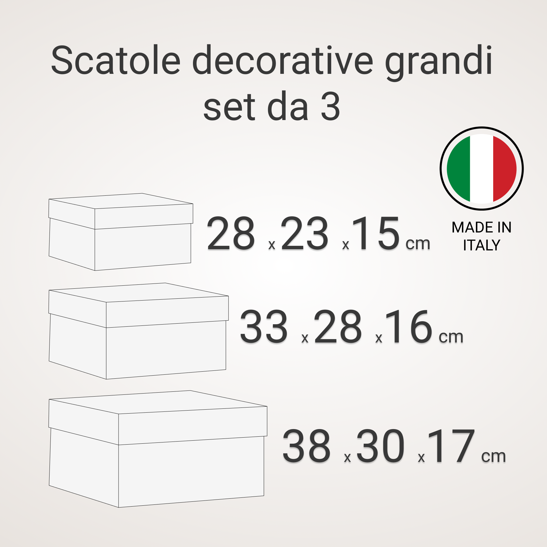 Scatole decorative grandi "Le Avventure di Pinocchio" - set da 3