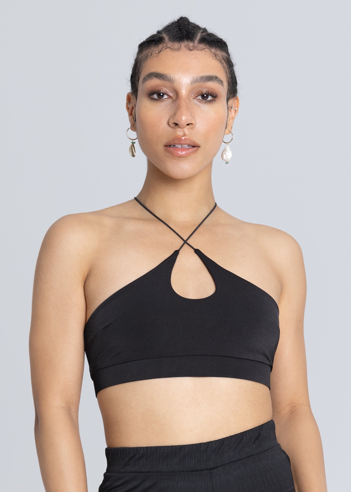 Bralette con taglio incrociato - Nero