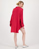 Kori Solid Shirt Dress  - Red